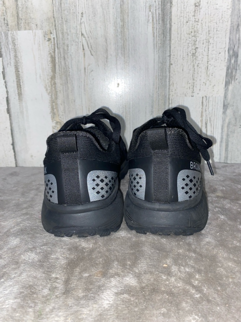 0409 Bronax Men's Black Extra Wide Running Shoes - Picture 5 of 6
